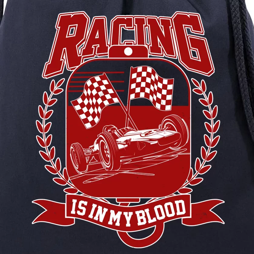 Racing Is In My Blood Drawstring Bag