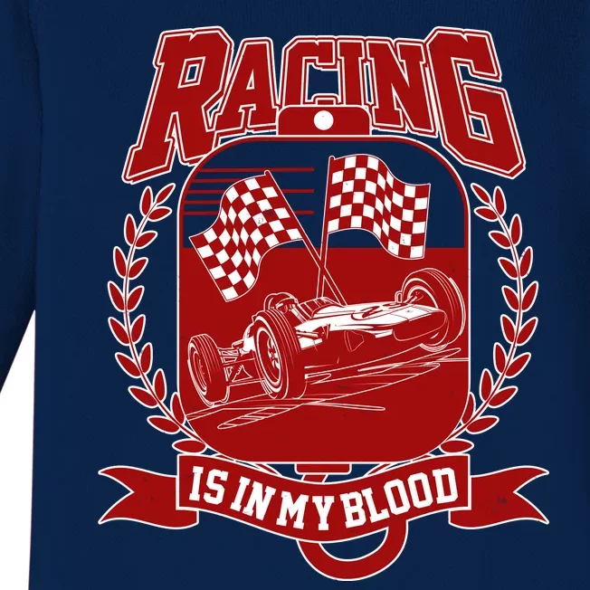 Racing Is In My Blood Baby Long Sleeve Bodysuit