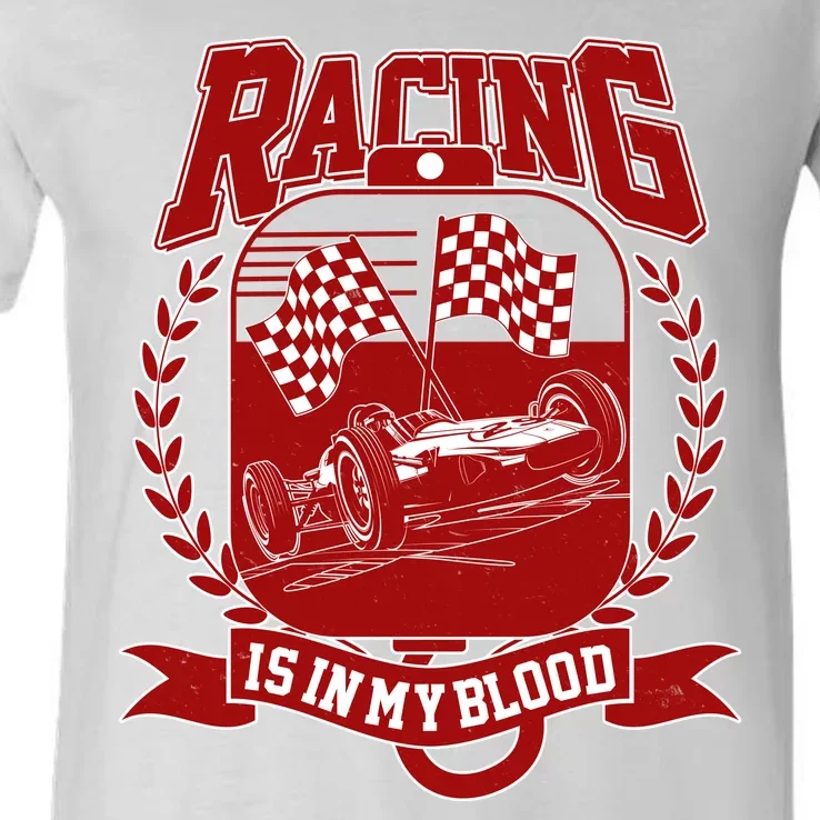 Racing Is In My Blood V-Neck T-Shirt