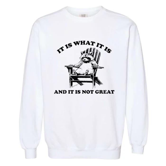 Raccoon It Is What It Is And It Is Not Great Garment-Dyed Sweatshirt