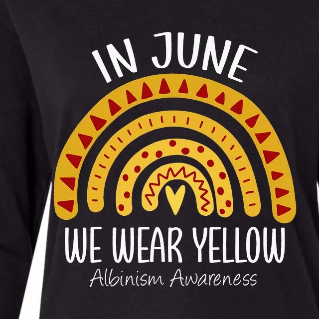 Rainbow In June We Wear Yellow Albinism Awareness Month Womens Cotton Relaxed Long Sleeve T-Shirt