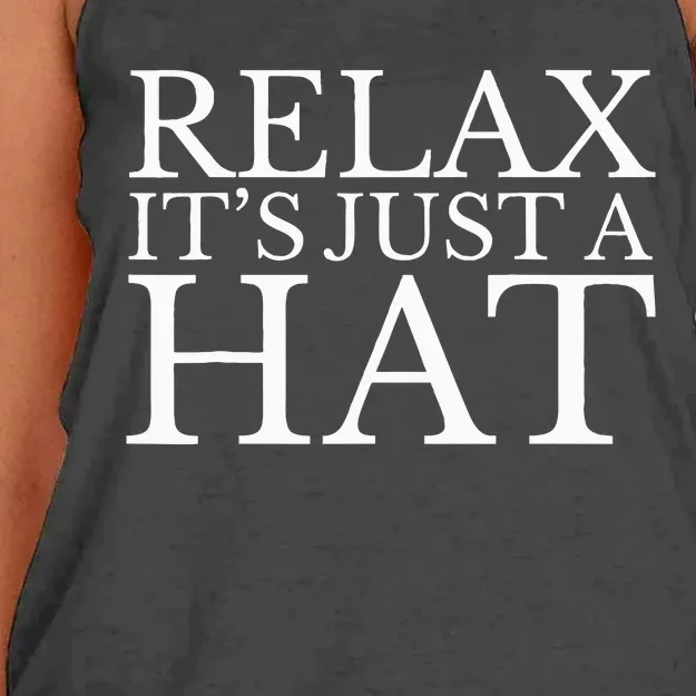 Relax ItS Just A Red Hat President Trump Maga Women's Knotted Racerback Tank