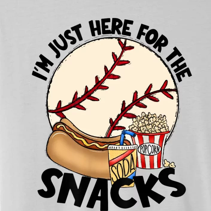 Retro I'm Just Here For The Snacks Funny Baseball Lover ChromaSoft Performance T-Shirt