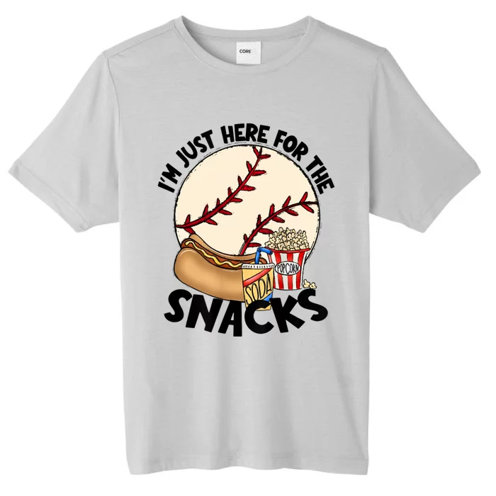 Retro I'm Just Here For The Snacks Funny Baseball Lover ChromaSoft Performance T-Shirt