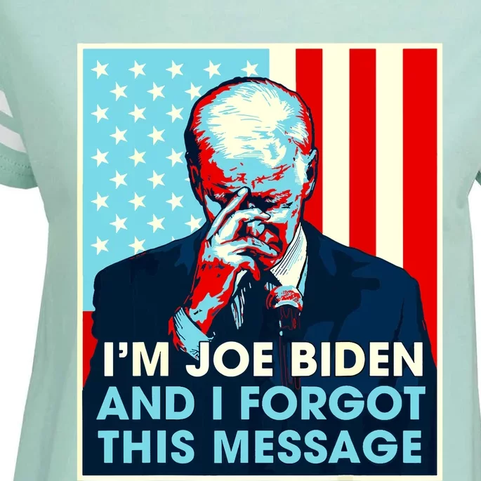 Retro Im Joe Biden And I Forgot This Message Us Flag Enza Ladies Jersey Football T-Shirt