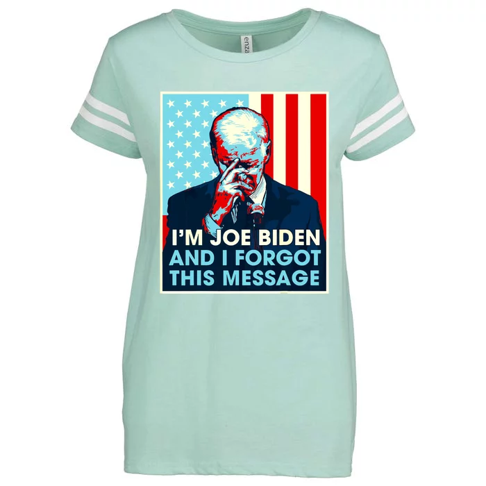 Retro Im Joe Biden And I Forgot This Message Us Flag Enza Ladies Jersey Football T-Shirt