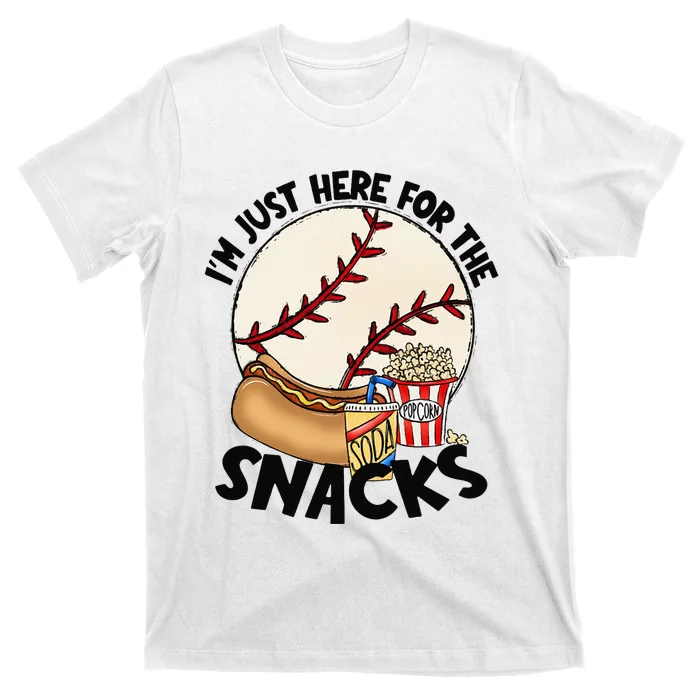 Retro I'm Just Here For The Snacks Funny Baseball Lover T-Shirt