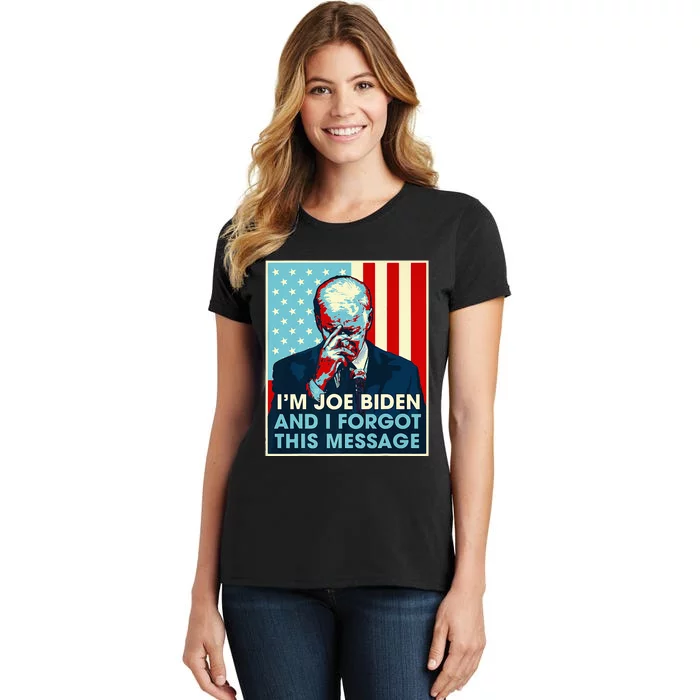 Retro I'm Joe Biden And I Forgot This Message US Flag Women's T-Shirt