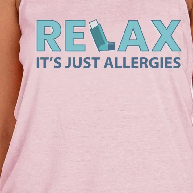 Relax It's Just Allergies Gift Women's Knotted Racerback Tank