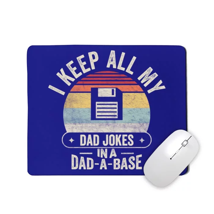 Retro I Keep All My Dad Jokes In A Dadgreat Giftagreat Giftbase Cool Dad Gift Mousepad