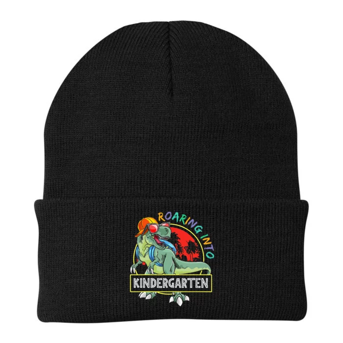 Roaring Into Kindergarten Dinosaur Trex Back To School Gift Knit Cap Winter Beanie