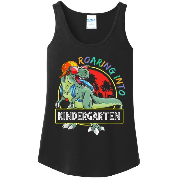 Roaring Into Kindergarten Dinosaur Trex Back To School Gift Ladies Essential Tank