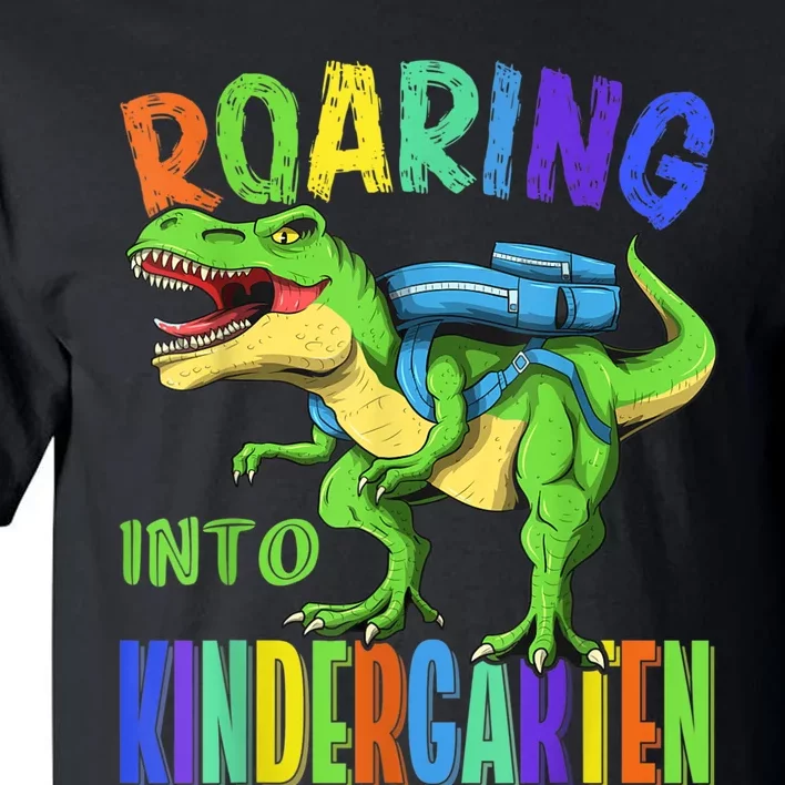 Roaring Into Kindergarten Dinosaur T Rex Back To School Boy Tall T-Shirt