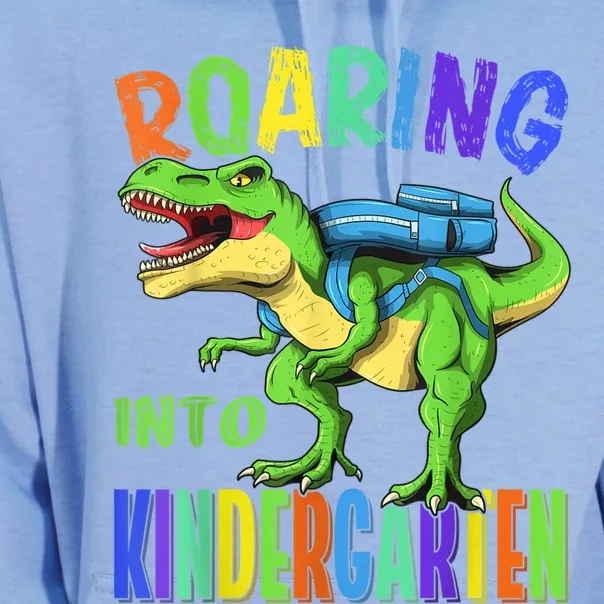 Roaring Into Kindergarten Dinosaur T Rex Back To School Boy Unisex Surf Hoodie