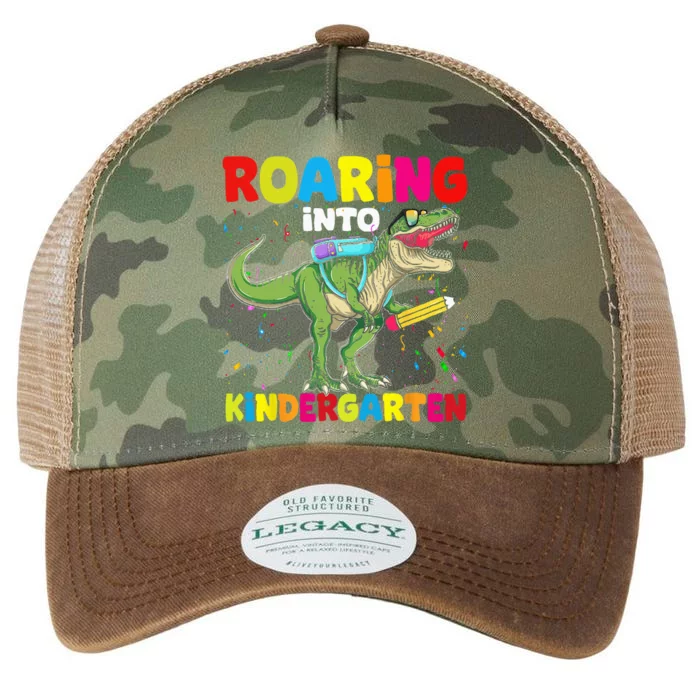 Roaring Into Kindergarten Dinosaur Back To School Legacy Tie Dye Trucker Hat