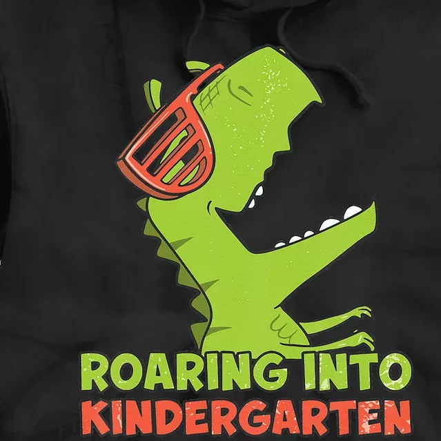 Roaring Into Kindergarten Dinosaur Back To School Tie Dye Hoodie