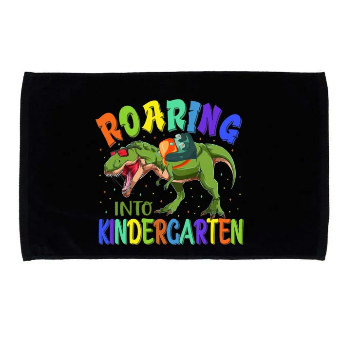 Roaring Into Kindergarten Dinosaur Ready To Crush Boy Microfiber Hand Towel