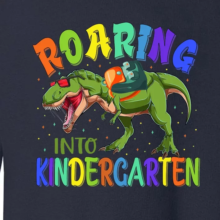 Roaring Into Kindergarten Dinosaur Ready To Crush Boy Toddler Sweatshirt