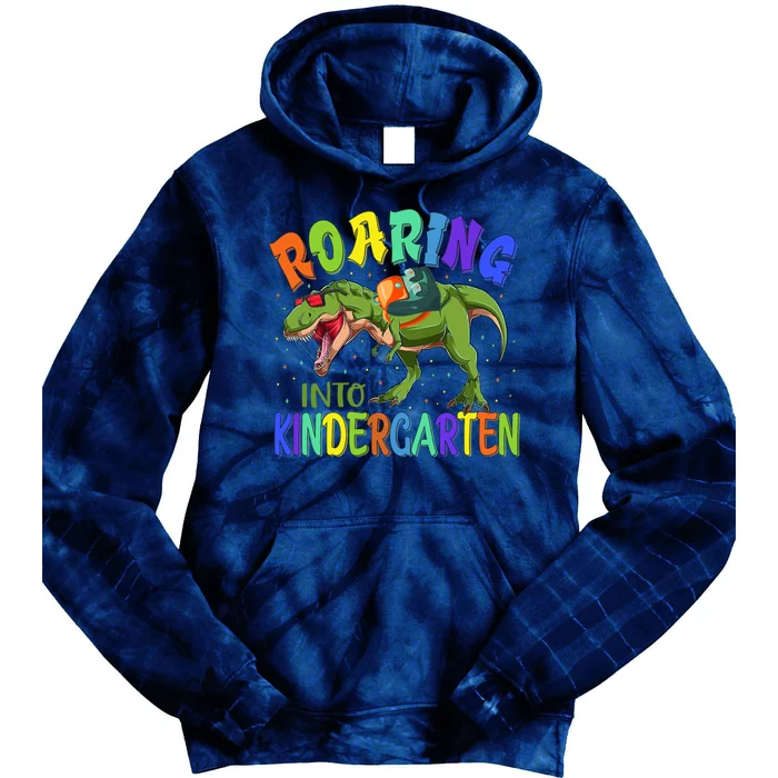 Roaring Into Kindergarten Dinosaur Ready To Crush Boy Tie Dye Hoodie