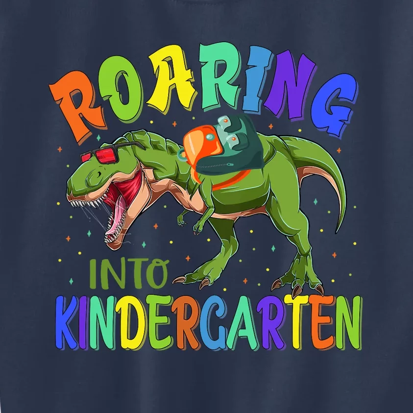 Roaring Into Kindergarten Dinosaur Ready To Crush Boy Kids Sweatshirt