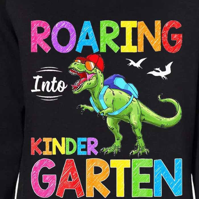 Roaring Into Kindergarten Dinosaur Student Back To School Womens California Wash Sweatshirt