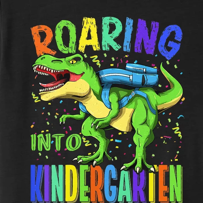 Roaring Into Kindergarten Dinosaur T Rex Back to School ChromaSoft Performance T-Shirt