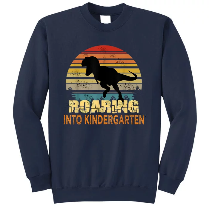 Roaring Into Kindergarten Dinosaur 1st Day Back To School Sweatshirt