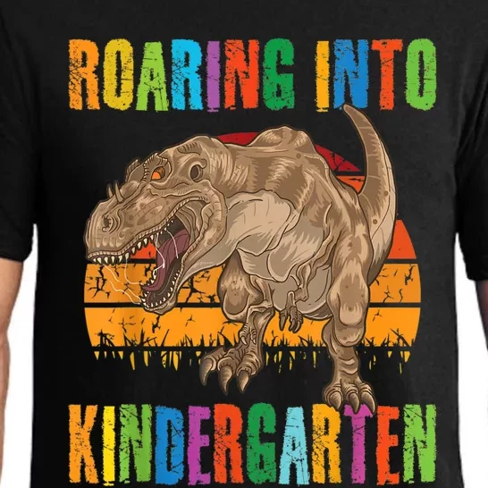 Roaring Into Kindergarten Dinosaur Back To School Boy Girl Pajama Set