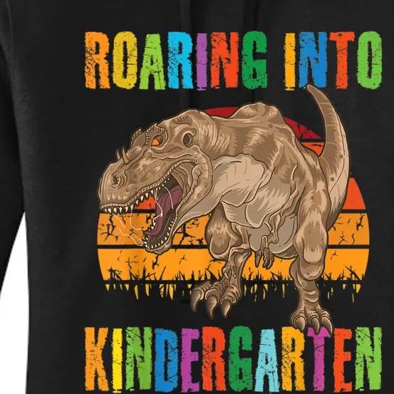 Roaring Into Kindergarten Dinosaur Back To School Boy Girl Women's Pullover Hoodie