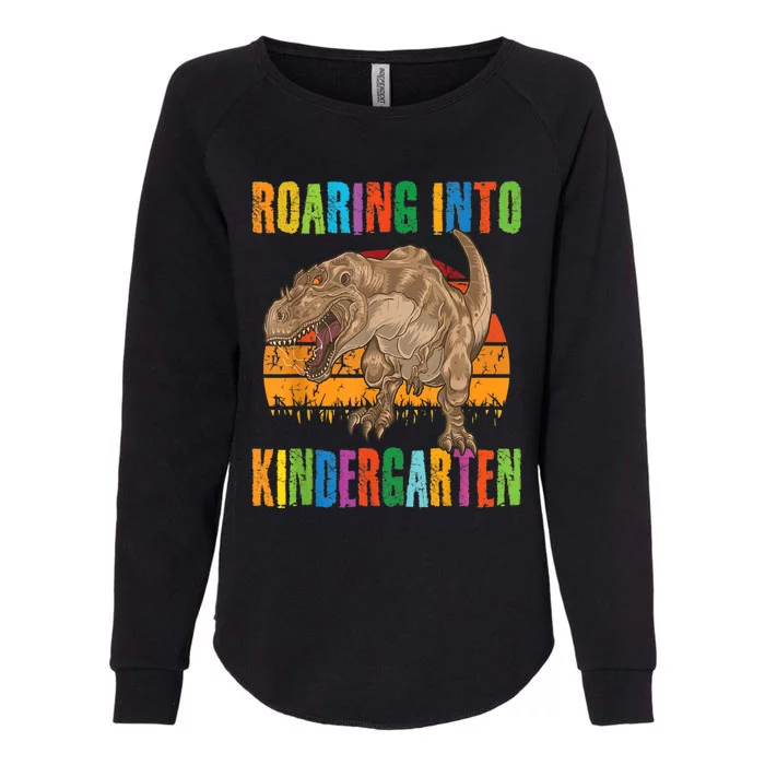 Roaring Into Kindergarten Dinosaur Back To School Boy Girl Womens California Wash Sweatshirt