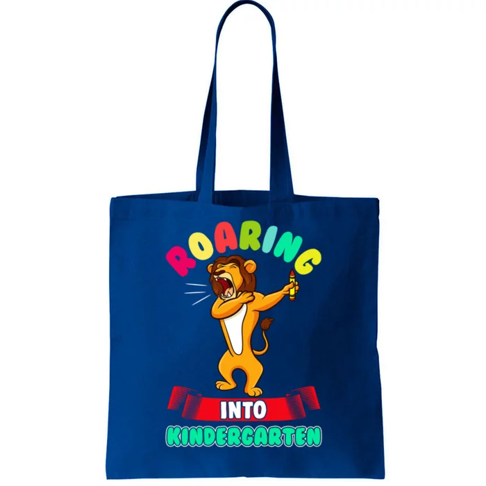 Roaring Into Kindergarten First Day Of School Kindergarten Cool Gift Tote Bag