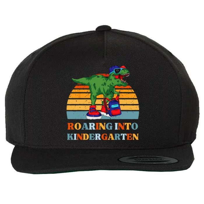 Roaring Into Kindergarten Dinosaur T Rex Back to School Wool Snapback Cap