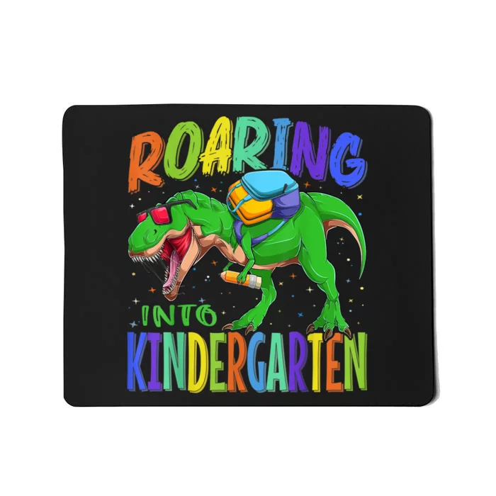 Roaring Into Kindergarten Dinosaur T Rex Back To School Boy Mousepad