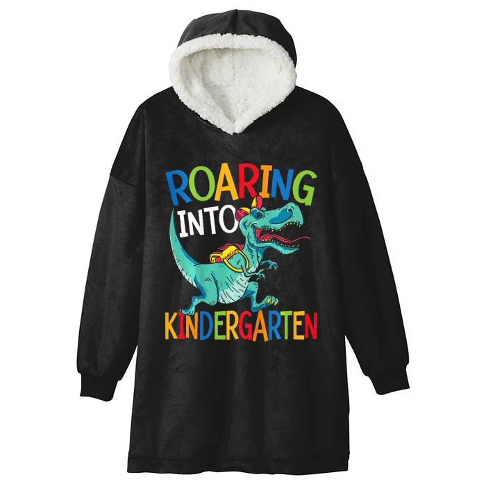 Roaring Into Kindergarten Dinosaur Student Back To School Hooded Wearable Blanket