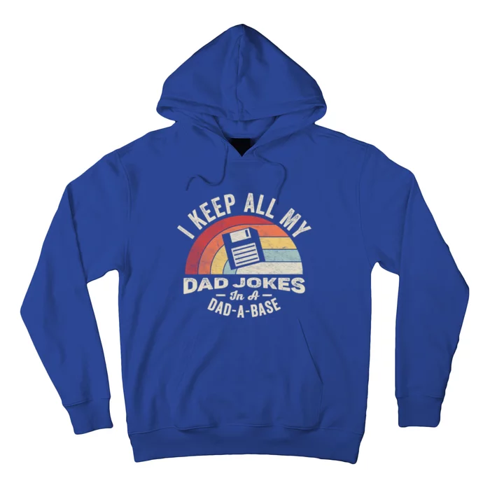 Retro I Keep All My Dad Jokes In A Dadfunny Giftafunny Giftbase Cool Dad Gift Hoodie