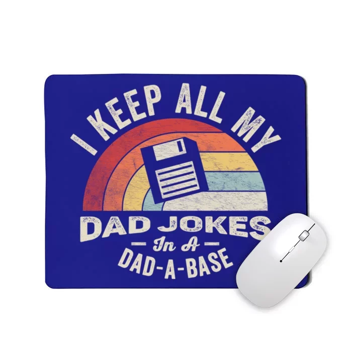 Retro I Keep All My Dad Jokes In A Dadfunny Giftafunny Giftbase Cool Dad Gift Mousepad