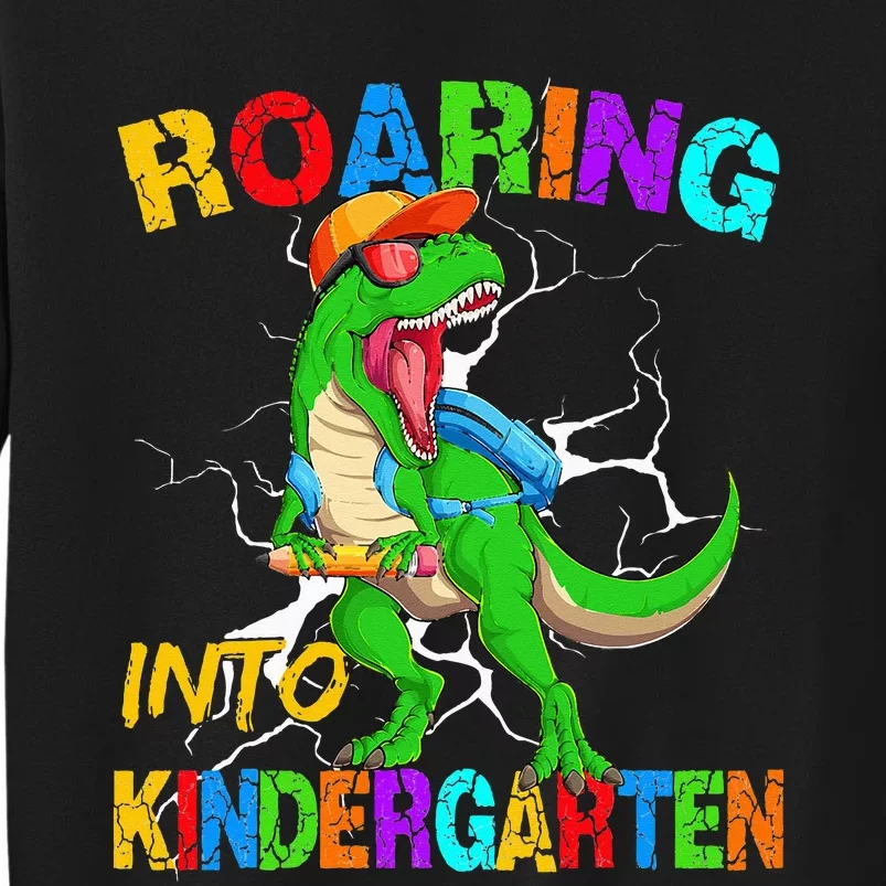 Roaring Into Kindergarten T Rex Dinosaur Back To School Sweatshirt