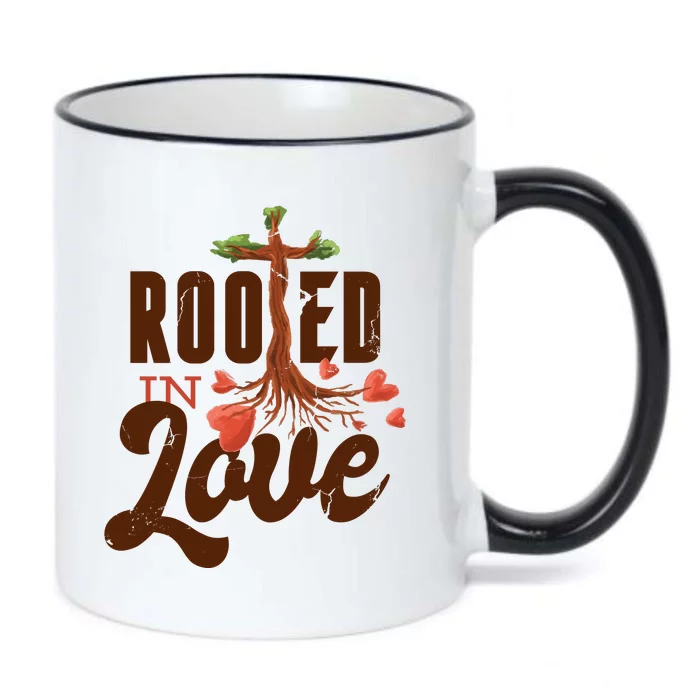 Rooted In Love Jesus Cross Black Color Changing Mug