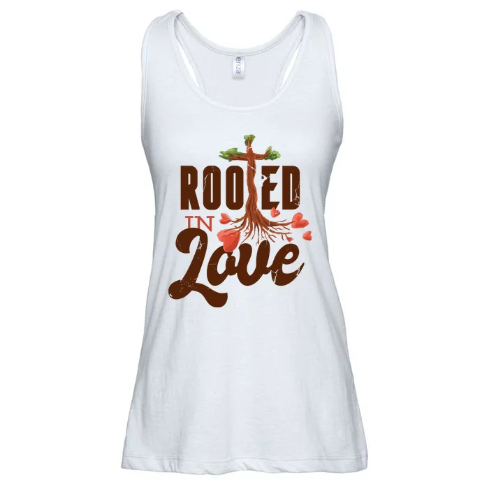 Rooted In Love Jesus Cross Ladies Essential Flowy Tank