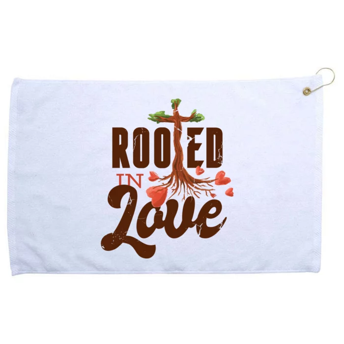 Rooted In Love Jesus Cross Grommeted Golf Towel