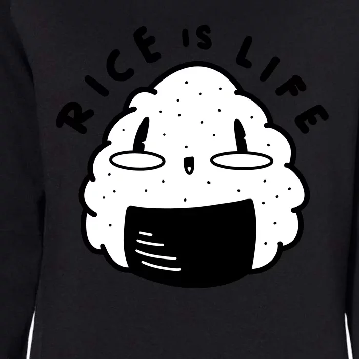 Rice Is Life Cute Sushi Womens California Wash Sweatshirt