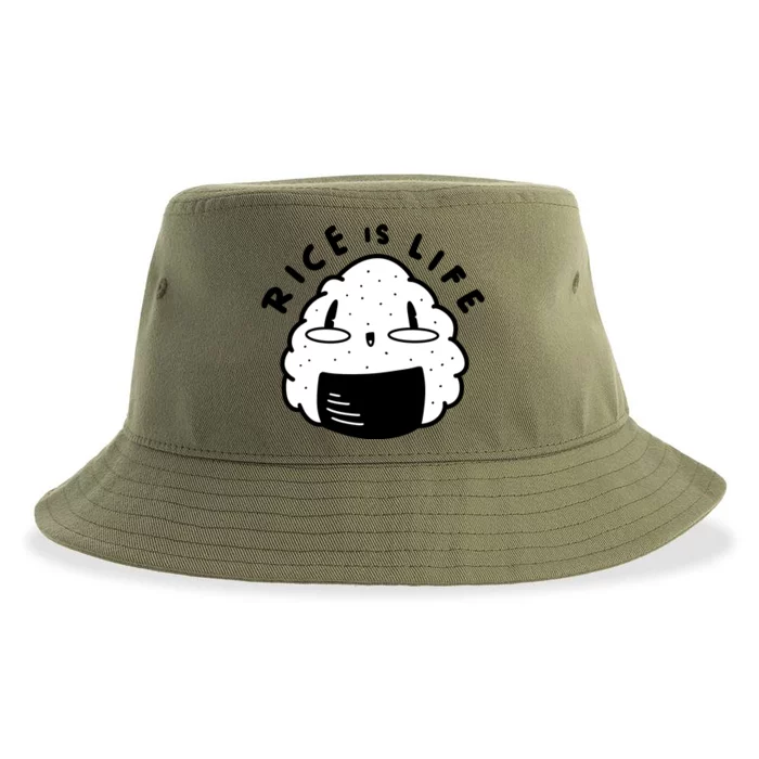 Rice Is Life Cute Sushi Sustainable Bucket Hat