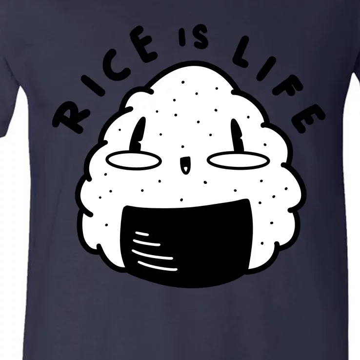 Rice Is Life Cute Sushi V-Neck T-Shirt