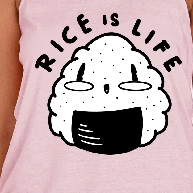 Rice Is Life Cute Sushi Women's Knotted Racerback Tank