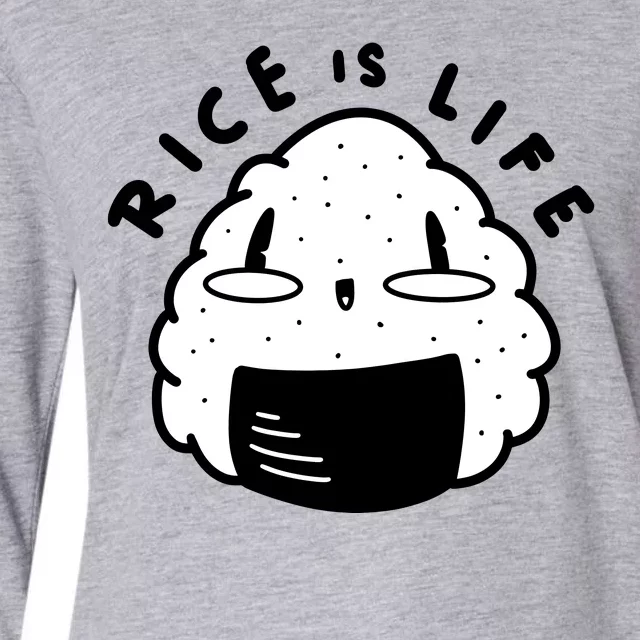 Rice Is Life Cute Sushi Womens Cotton Relaxed Long Sleeve T-Shirt