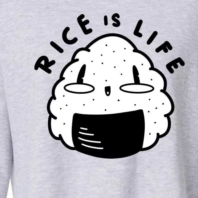 Rice Is Life Cute Sushi Cropped Pullover Crew