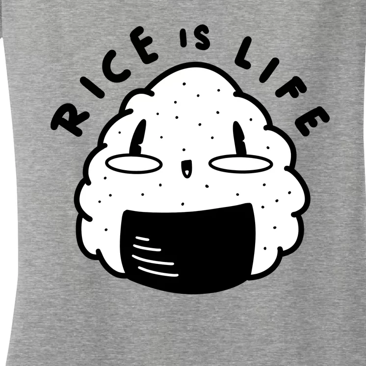 Rice Is Life Cute Sushi Women's V-Neck T-Shirt