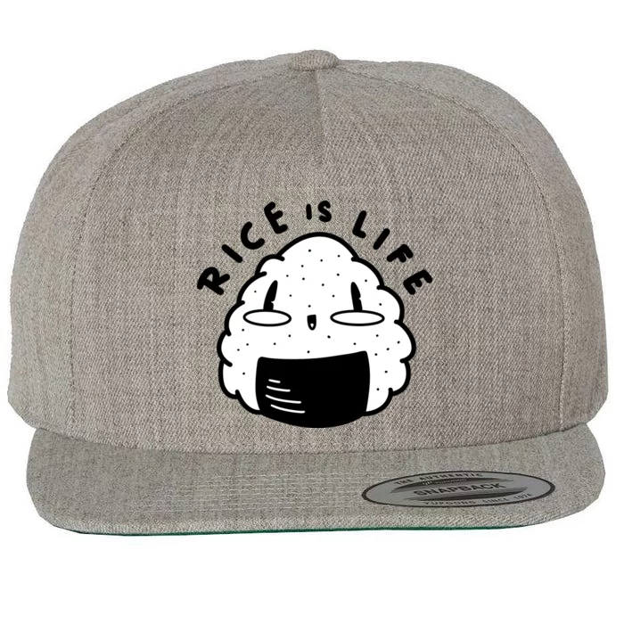 Rice Is Life Cute Sushi Wool Snapback Cap