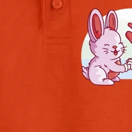 Rabbits In Love Cute Dry Zone Grid Performance Polo