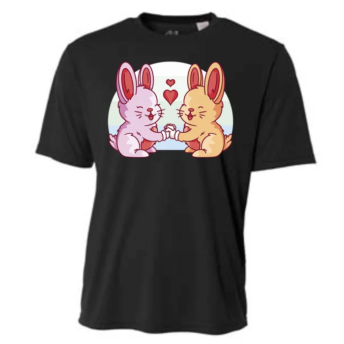 Rabbits In Love Cute Cooling Performance Crew T-Shirt